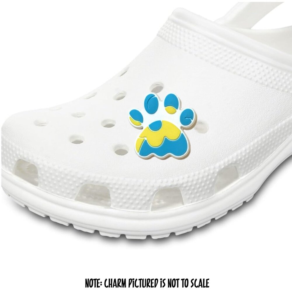 Yellow Blue Dog Paw Print Spring Pastel Dog Paw Croc Charm